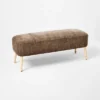 Corallina Upholstered Wooden Bench Natural Wood/Dark Brown - Threshold™ Designed With Studio McGee