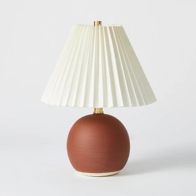 Oval Table Lamp With Pleated Shade (Includes LED Light Bulb) Red - Threshold™ Designed With Studio McGee 1 Oval Table Lamp With Pleated Shade (Includes LED Light Bulb) Red - Threshold™ Designed With Studio McGee