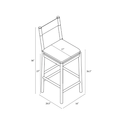 Emery Wood Counter Height Barstool With Upholstered Seat And Sling Back Natural - Threshold™ Designed With Studio McGee 6 Emery Wood Counter Height Barstool With Upholstered Seat And Sling Back Natural - Threshold™ Designed With Studio McGee - Image 6