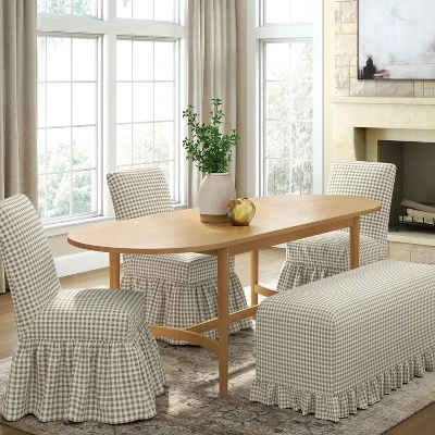 Ruffle Slipcover Dining Bench - Threshold™ Designed With Studio McGee 1 Ruffle Slipcover Dining Bench - Threshold™ Designed With Studio McGee