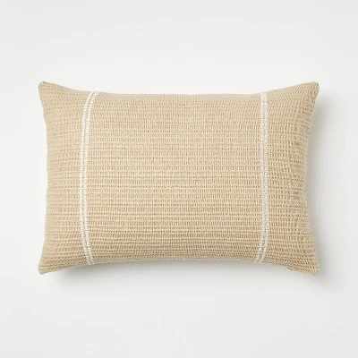 Oversize Embroidered Striped Throw Pillow Cream - Threshold™ Designed With Studio McGee 6 Oversize Embroidered Striped Throw Pillow Cream - Threshold™ Designed With Studio McGee - Image 6