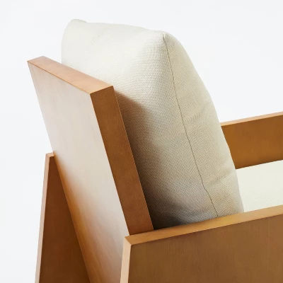 Duchesne Wood Accent Chair With Upholstered Seat And Back Cream - Threshold™ Designed With Studio McGee 4 Duchesne Wood Accent Chair With Upholstered Seat And Back Cream - Threshold™ Designed With Studio McGee - Image 4