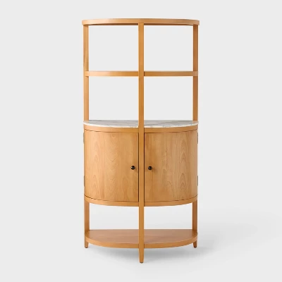 Demi Lune Curved Cabinet With Real Marble Stone - Threshold™ Designed With Studio McGee 1 Demi Lune Curved Cabinet With Real Marble Stone - Threshold™ Designed With Studio McGee