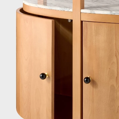 Demi Lune Curved Cabinet With Real Marble Stone - Threshold™ Designed With Studio McGee 2 Demi Lune Curved Cabinet With Real Marble Stone - Threshold™ Designed With Studio McGee - Image 2
