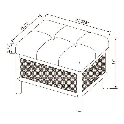 Woodspring Cane Base Ottoman Dark Walnut/Cream - Threshold™ Designed With Studio McGee 5 Woodspring Cane Base Ottoman Dark Walnut/Cream - Threshold™ Designed With Studio McGee - Image 5