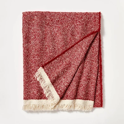 Herringbone Frayed Edges Throw Blanket - Threshold™ Designed With Studio McGee 6 Herringbone Frayed Edges Throw Blanket - Threshold™ Designed With Studio McGee - Image 6