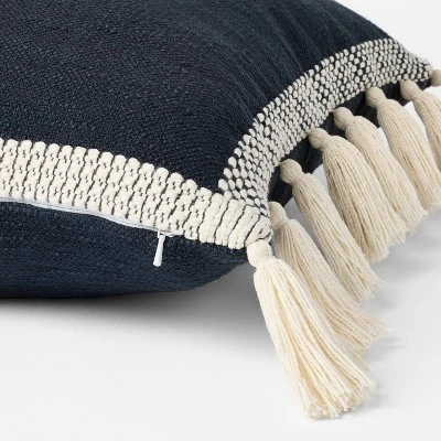Woven Frame Square Throw Pillow With Side Tassels - Threshold™ Designed With Studio McGee 3 Woven Frame Square Throw Pillow With Side Tassels - Threshold™ Designed With Studio McGee - Image 3