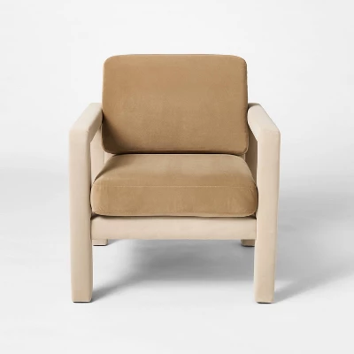 Upholstered Sculptural Accent Chair Brown - Threshold™ Designed With Studio McGee 2 Upholstered Sculptural Accent Chair Brown - Threshold™ Designed With Studio McGee - Image 2