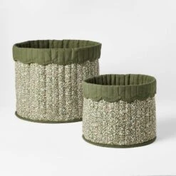 Large Floral Canvas Storage Basket - Threshold™ Designed With Studio McGee -Beauty House GUEST 37bbc8f4 9e24 41a4 9412 87b83c442aa8