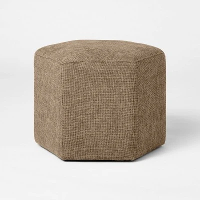 Hex Upholstered Ottoman Tan - Threshold™ Designed With Studio McGee 2 Hex Upholstered Ottoman Tan - Threshold™ Designed With Studio McGee - Image 2