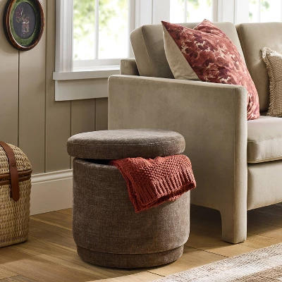 Swivel Storage Ottoman Brown - Threshold™ Designed With Studio McGee 1 Swivel Storage Ottoman Brown - Threshold™ Designed With Studio McGee