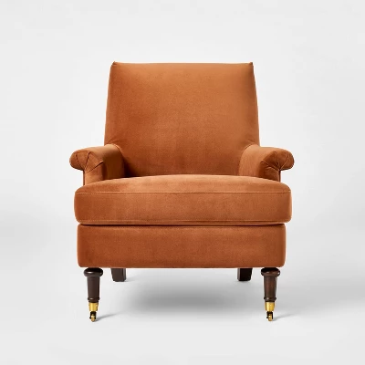 Mercer Rolled Upholstered Armchair With Casters - Threshold™ Designed With Studio McGee 10 Mercer Rolled Upholstered Armchair With Casters - Threshold™ Designed With Studio McGee - Image 10