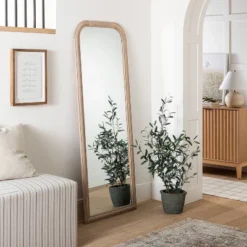 24" X 64" Wood Floor Mirror - Threshold™ Designed With Studio McGee: Natural Finish, Standing, No Assembly Required