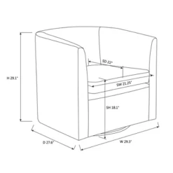 Vernon Upholstered Barrel Swivel Chair Light Brown Velvet - Threshold™ Designed With Studio McGee 11 Vernon Upholstered Barrel Swivel Chair Light Brown Velvet - Threshold™ Designed With Studio McGee -Beauty House GUEST 5fe00eaa 81ff 454f b46c 0da142b5764f