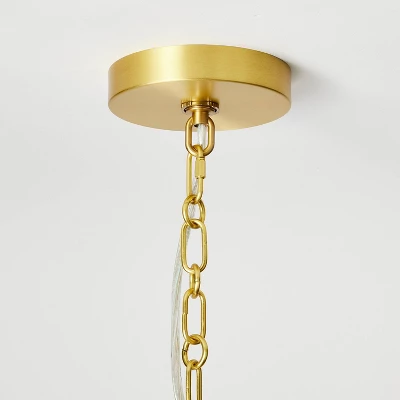 Reeded Glass Pendant Brass - Threshold™ Designed With Studio McGee 3 Reeded Glass Pendant Brass - Threshold™ Designed With Studio McGee - Image 3