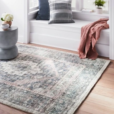 Brighton Distressed Vintage Persian Rug Light Blue - Threshold™ Designed With Studio McGee 1 Brighton Distressed Vintage Persian Rug Light Blue - Threshold™ Designed With Studio McGee