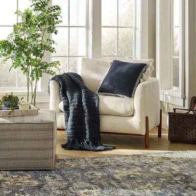 Woven Frame Square Throw Pillow With Side Tassels - Threshold™ Designed With Studio McGee 1 Woven Frame Square Throw Pillow With Side Tassels - Threshold™ Designed With Studio McGee