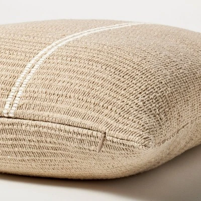 Oversize Embroidered Striped Throw Pillow Cream - Threshold™ Designed With Studio McGee 3 Oversize Embroidered Striped Throw Pillow Cream - Threshold™ Designed With Studio McGee - Image 3
