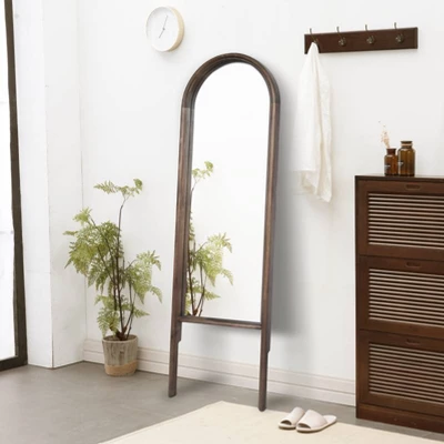 20" X 65" Wood Arched Floor Mirror Walnut - Threshold™ Designed With Studio McGee 5 20" X 65" Wood Arched Floor Mirror Walnut - Threshold™ Designed With Studio McGee - Image 5