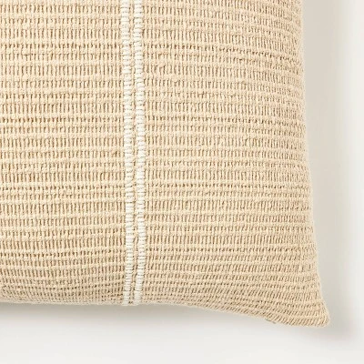 Oversize Embroidered Striped Throw Pillow Cream - Threshold™ Designed With Studio McGee 2 Oversize Embroidered Striped Throw Pillow Cream - Threshold™ Designed With Studio McGee - Image 2