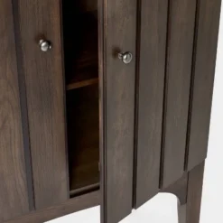 Palma Arched Fluted Cabinet Dark Brown - Threshold™ Designed With Studio McGee: Hardwood Frame, 2 Shelves, MDF Surface -Beauty House GUEST 86c31043 7e0c 4dd8 8bf2 d1df21e96cf5