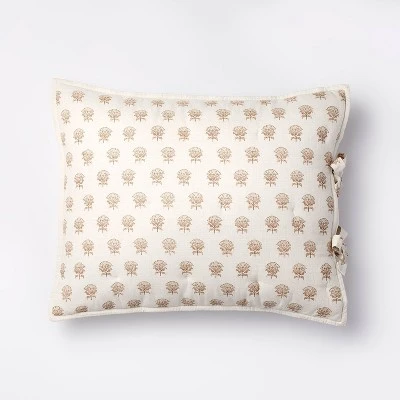 Lofty Cotton Slub Woodblock Print Floral Quilt Sham White/Mauve – Threshold™ Designed With Studio McGee 5 Lofty Cotton Slub Woodblock Print Floral Quilt Sham White/Mauve – Threshold™ Designed With Studio McGee - Image 5