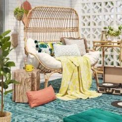 Wicker & Metal Outdoor Patio Chair, Egg Chair Natural - Threshold™ Designed With Studio McGee 13 Wicker & Metal Outdoor Patio Chair, Egg Chair Natural - Threshold™ Designed With Studio McGee -Beauty House GUEST 98121453 7012 488d ba4f 18f874372531