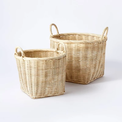 Medium Rattan Basket With Handles - Threshold™ Designed With Studio McGee 3 Medium Rattan Basket With Handles - Threshold™ Designed With Studio McGee - Image 3