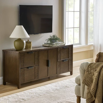 Dosinia 4 Drawer Media Stand Brown - Threshold™ Designed With Studio McGee 1 Dosinia 4 Drawer Media Stand Brown - Threshold™ Designed With Studio McGee