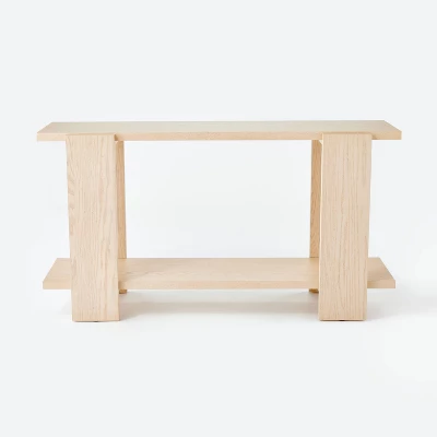 Bleached Oak Console Table Natural Wood - Threshold™ Designed With Studio McGee: Veneer & MDF, Rectangular Shape, Spot Clean 2 Bleached Oak Console Table Natural Wood - Threshold™ Designed With Studio McGee: Veneer & MDF, Rectangular Shape, Spot Clean - Image 2