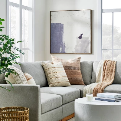 36" X 36" Shape Abstract Framed Wall Canvas - Threshold™ Designed With Studio McGee 1 36" X 36" Shape Abstract Framed Wall Canvas - Threshold™ Designed With Studio McGee