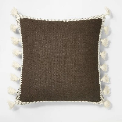 Woven Frame Square Throw Pillow With Side Tassels - Threshold™ Designed With Studio McGee 5 Woven Frame Square Throw Pillow With Side Tassels - Threshold™ Designed With Studio McGee - Image 5