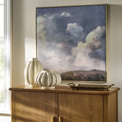 30"x30" Clouds Framed Canvas - Threshold™ Designed With Studio McGee 1 30"x30" Clouds Framed Canvas - Threshold™ Designed With Studio McGee