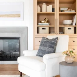 Mercer Rolled Upholstered Arm Chair With Casters Cream - Threshold™ Designed With Studio McGee -Beauty House GUEST ae5dadb5 a93e 4e44 a1be e214b80dc4bd