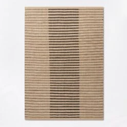 Reseda Hand Woven Striped Jute Cotton Area Rug Black - Threshold™ Designed With Studio McGee -Beauty House GUEST bab4021c 8da6 4f4a abf7 8e6265c835f9