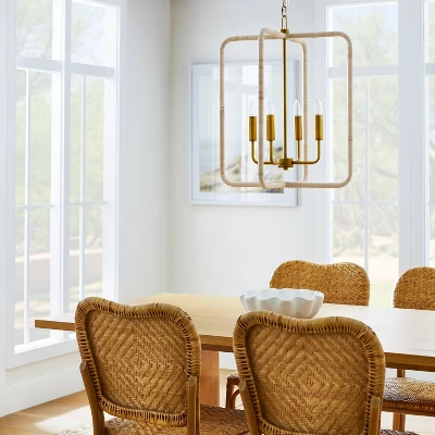 Rattan Lantern Ceiling Pendant Brass - Threshold™ Designed With Studio McGee 1 Rattan Lantern Ceiling Pendant Brass - Threshold™ Designed With Studio McGee