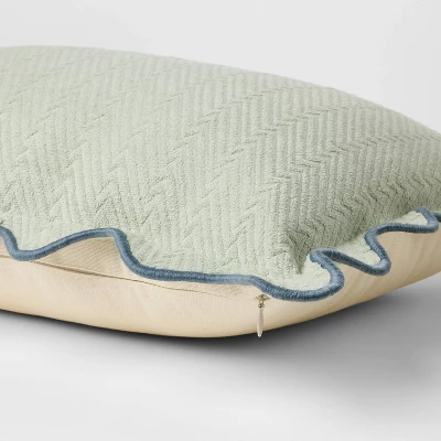 Lumbar Textured Easter Herring Bone Pillow Green Mirage - Threshold™ Design With Studio McGee 3 Lumbar Textured Easter Herring Bone Pillow Green Mirage - Threshold™ Design With Studio McGee - Image 3