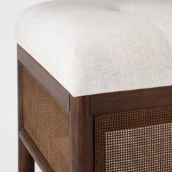 Woodspring Cane Base Ottoman Dark Walnut/Cream - Threshold™ Designed With Studio McGee 8 Woodspring Cane Base Ottoman Dark Walnut/Cream - Threshold™ Designed With Studio McGee -Beauty House GUEST c06cc57d 990c 4ff7 b6b4 7525dd6c0d41