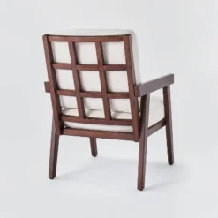Grantsville Wood Frame Accent Chair With Grid Back - Threshold™ Designed With Studio McGee -Beauty House GUEST c413361e a903 45e3 9f19 7ac166bd22f3