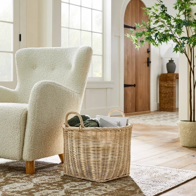 Medium Rattan Basket With Handles - Threshold™ Designed With Studio McGee 1 Medium Rattan Basket With Handles - Threshold™ Designed With Studio McGee