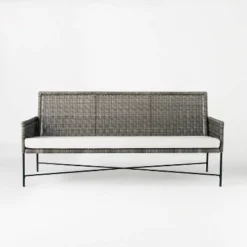 Wicker & Metal X Frame Patio Sofa - Gray - Threshold™ Designed With Studio McGee -Beauty House GUEST cc70c42f 8a55 439d 94fa 2f1b97698daa