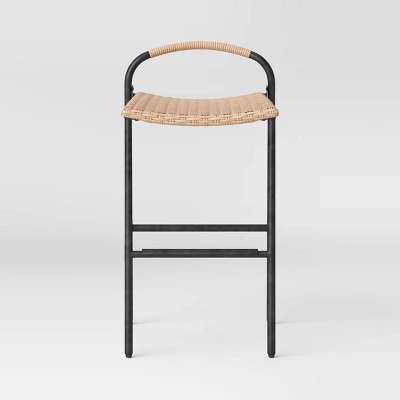 Popperton 2pk Arched Wicker Bar Height Patio Chairs, Outdoor Furniture - Black - Threshold™ Designed With Studio McGee 2 Popperton 2pk Arched Wicker Bar Height Patio Chairs, Outdoor Furniture - Black - Threshold™ Designed With Studio McGee - Image 2