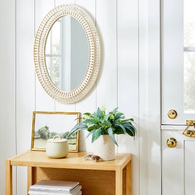20" X 28" Light Woven Oval Mirror - Threshold™ Designed With Studio McGee 1 20" X 28" Light Woven Oval Mirror - Threshold™ Designed With Studio McGee