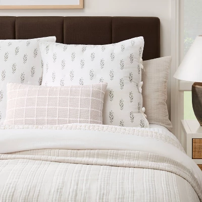 Oblong Woven Grid Decorative Throw Pillow Light Beige - Threshold™ Designed With Studio McGee: Cotton Ribbed, Indoor Rectangle Cushion 1 Oblong Woven Grid Decorative Throw Pillow Light Beige - Threshold™ Designed With Studio McGee: Cotton Ribbed, Indoor Rectangle Cushion