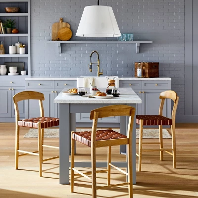 Cliff Haven Solid Wood With Woven Seat Counter Height Barstool - Threshold™ Designed With Studio McGee 1 Cliff Haven Solid Wood With Woven Seat Counter Height Barstool - Threshold™ Designed With Studio McGee