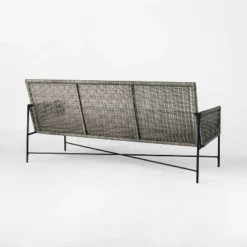 Wicker & Metal X Frame Patio Sofa - Gray - Threshold™ Designed With Studio McGee -Beauty House GUEST e9727c5c 7d57 4fb3 b845 7b850243113b