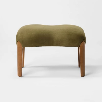 Wood Leg Ottoman Green - Threshold™ Designed With Studio McGee 2 Wood Leg Ottoman Green - Threshold™ Designed With Studio McGee - Image 2