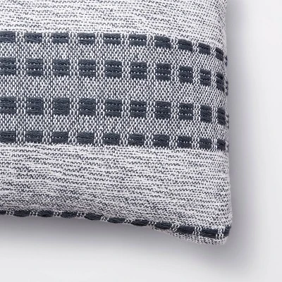 Bed Lumbar Woven Texture Stripe Decorative Throw Pillow Slate Blue - Threshold™ Designed With Studio McGee: Cotton Ribbed, Indoor Use 2 Bed Lumbar Woven Texture Stripe Decorative Throw Pillow Slate Blue - Threshold™ Designed With Studio McGee: Cotton Ribbed, Indoor Use - Image 2