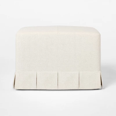 Box Pleat Upholstered Ottoman - Threshold™ Designed With Studio McGee 2 Box Pleat Upholstered Ottoman - Threshold™ Designed With Studio McGee - Image 2