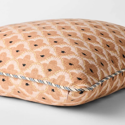 Square Geo Pattern With Striped Piping Peach - Threshold™ Design With Studio McGee 3 Square Geo Pattern With Striped Piping Peach - Threshold™ Design With Studio McGee - Image 3